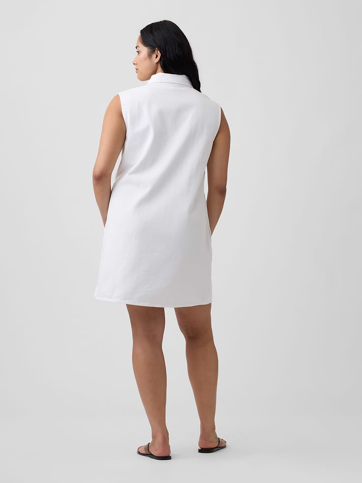 Image number 5 showing, Sleeveless Collared Denim Mini Dress