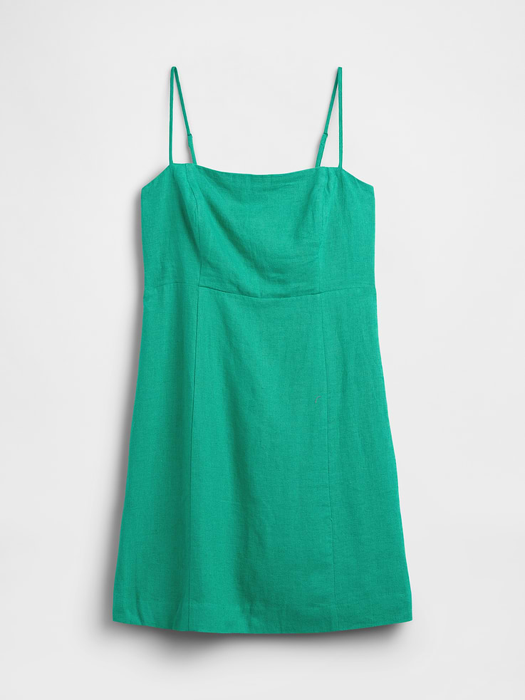 Image number 6 showing, Linen-Blend Squareneck Mini Dress