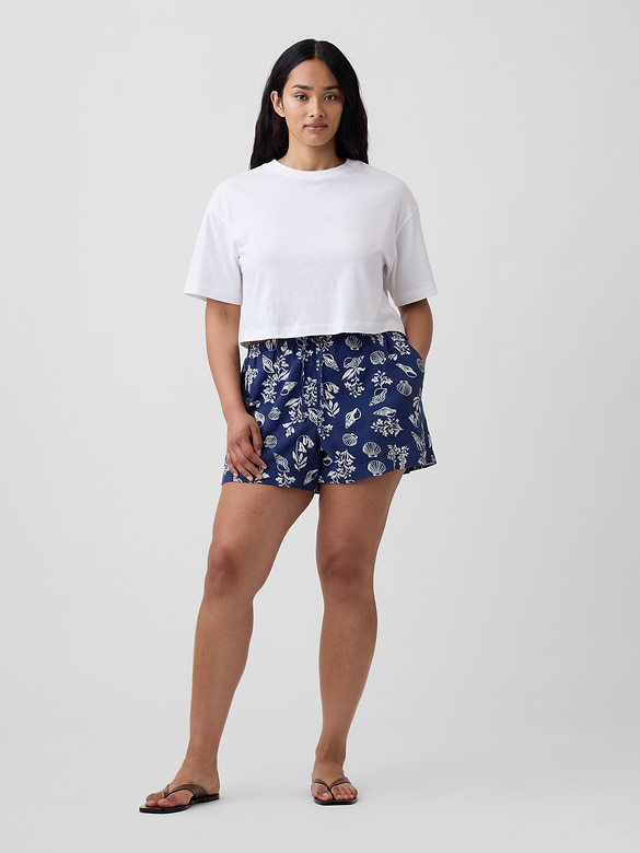 4" Pull-On Linen-Blend Shorts