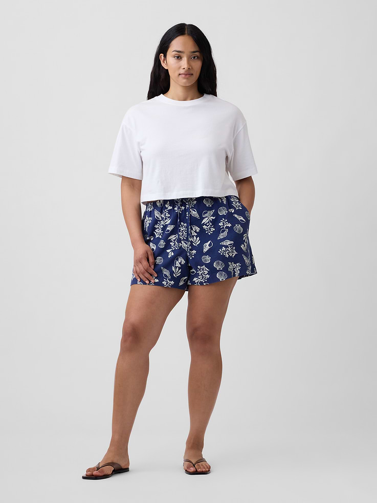 Image number 5 showing, 4" Pull-On Linen-Blend Shorts