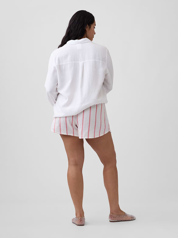 4" High Rise Relaxed Pull-On Gauze Shorts