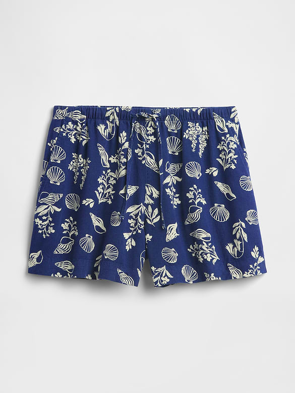 4" Pull-On Linen-Blend Shorts