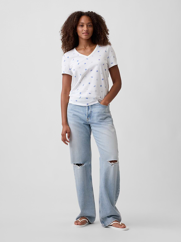 Favorite Print V-Neck T-Shirt