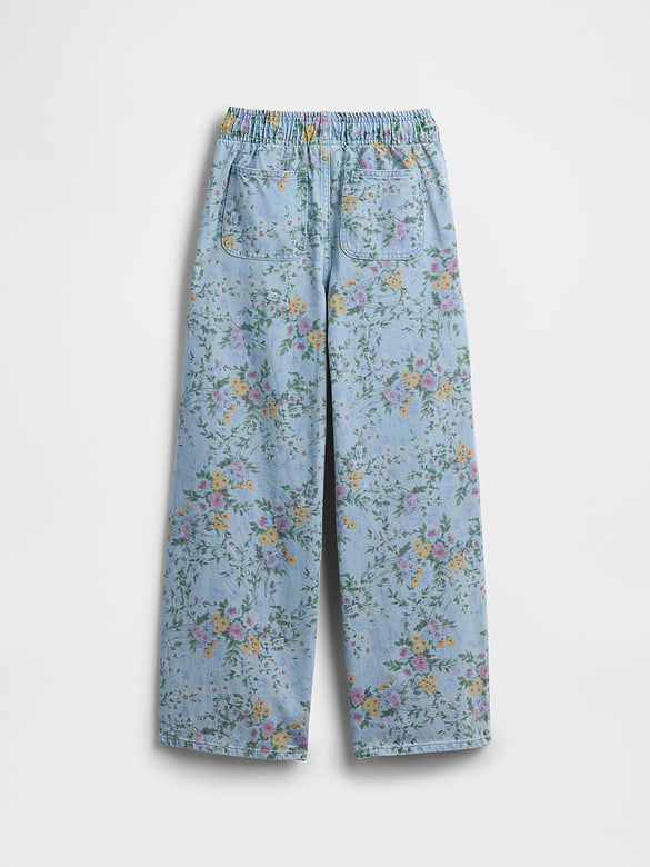 Kids Pull-On Wide Leg Jeans