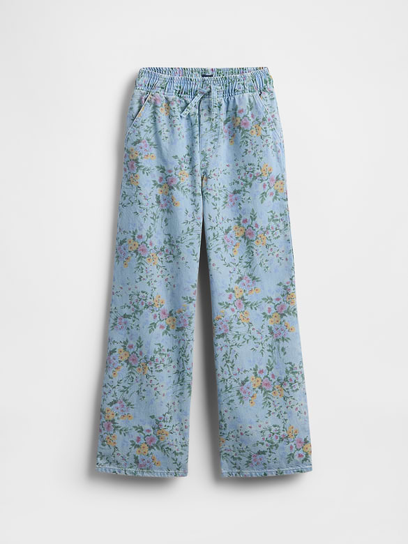 Kids Pull-On Wide Leg Jeans