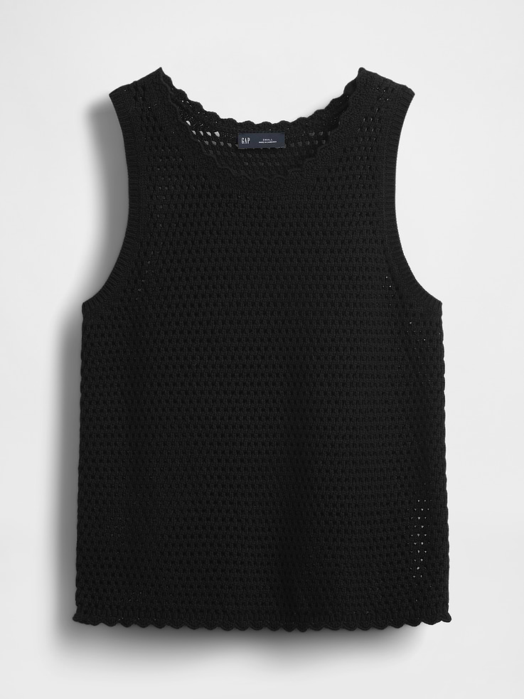 L'image numéro 6 présente Camisole 100 % coton crocheté doux