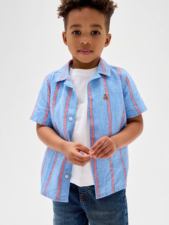 babyGap Brannan Bear Linen-Blend Vacay Shirt