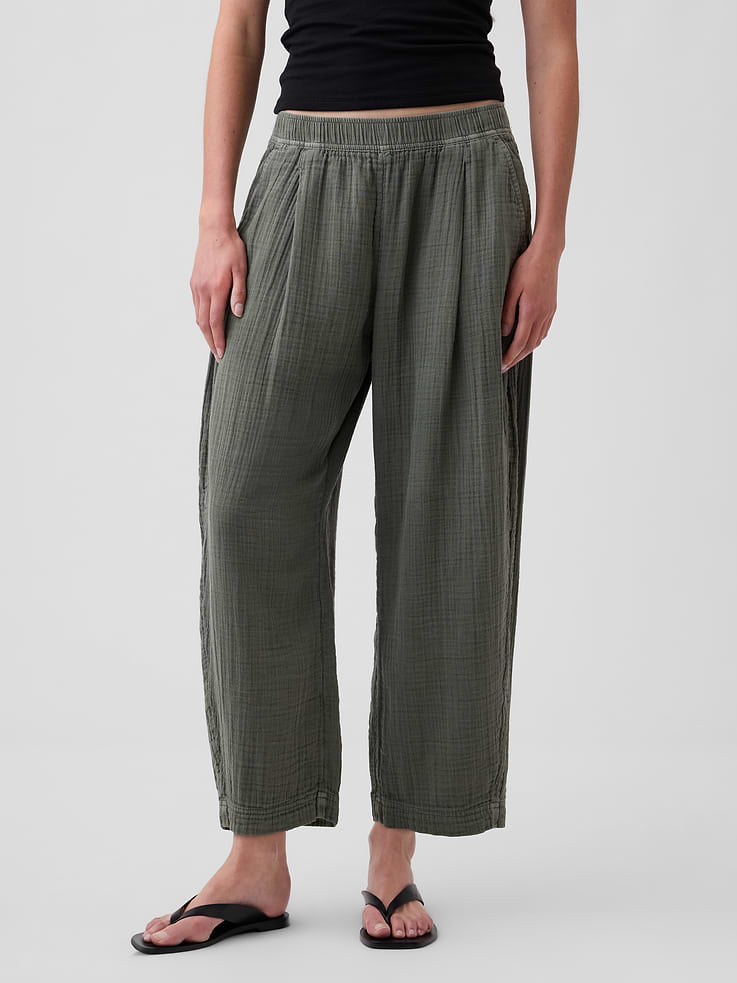 Image number 2 showing, Cotton Gauze Easy Barrel Pants