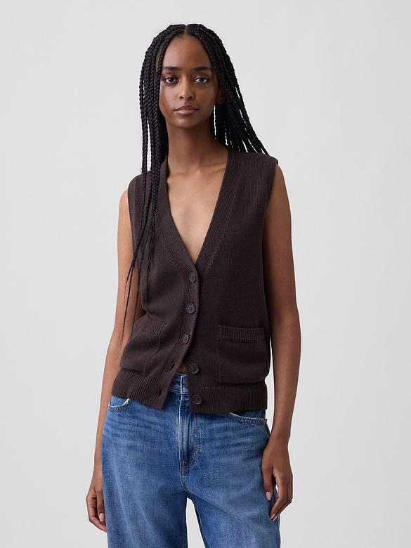100% Cotton Pocket Sweater Vest