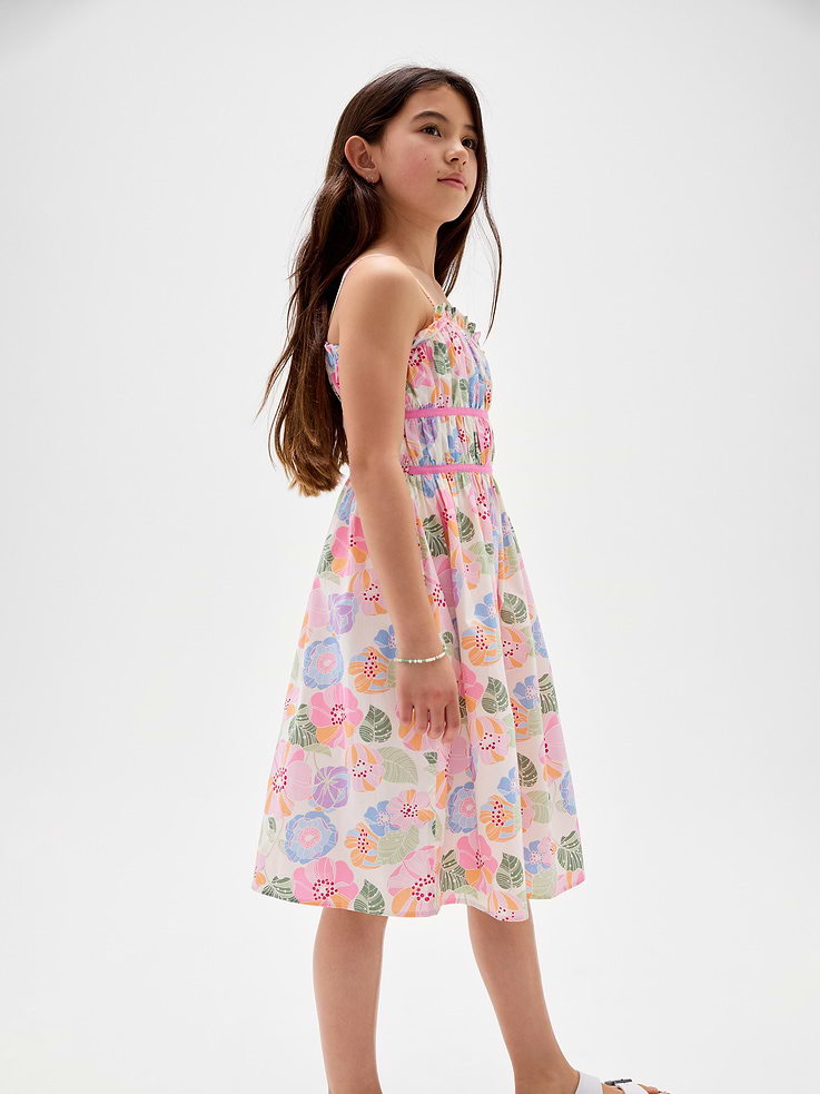 Image number 4 showing, Kids Print Smocked Midi Dress