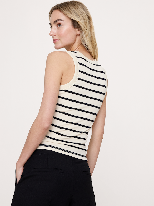 Ribbed Henley Tank