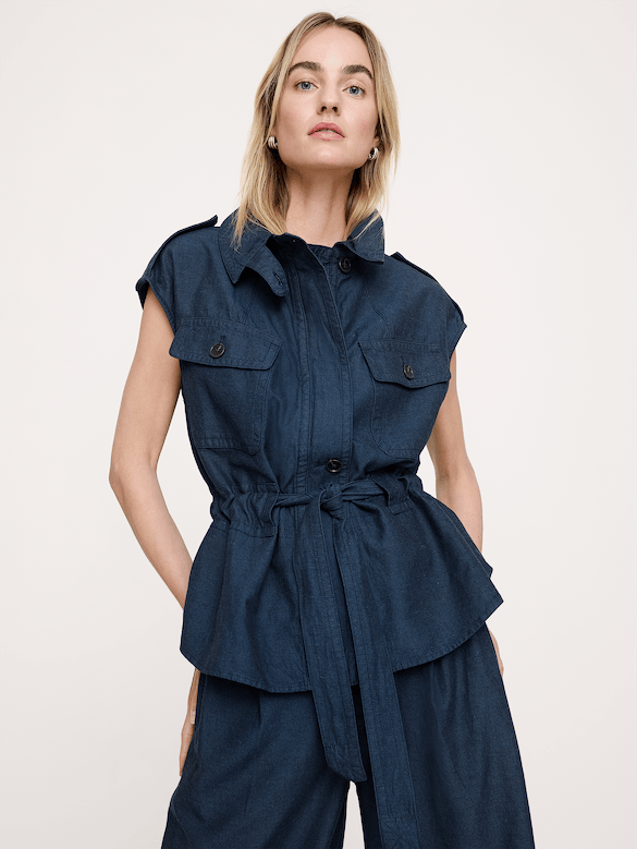 Veste utilitaire en TENCEL™, coton et lin