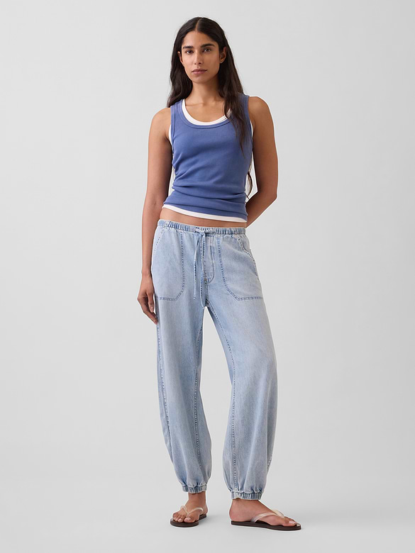 UltraSoft Denim Easy Barrel Joggers