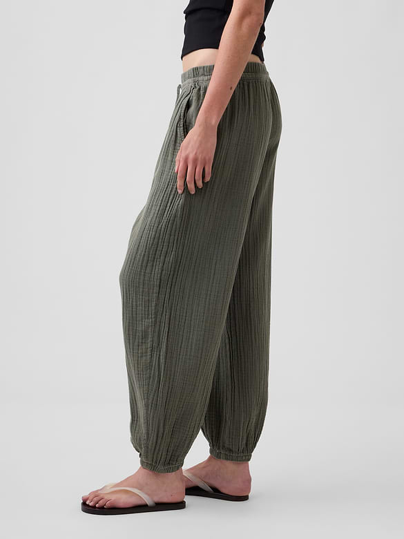 Cotton Gauze Easy Joggers
