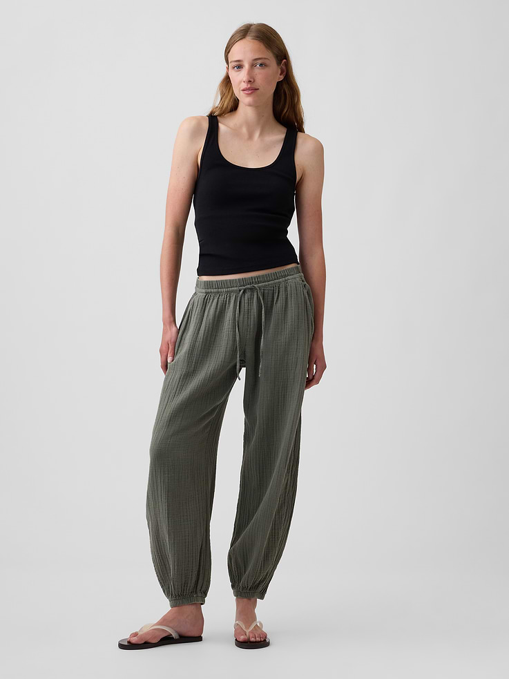 Image number 6 showing, Cotton Gauze Easy Joggers