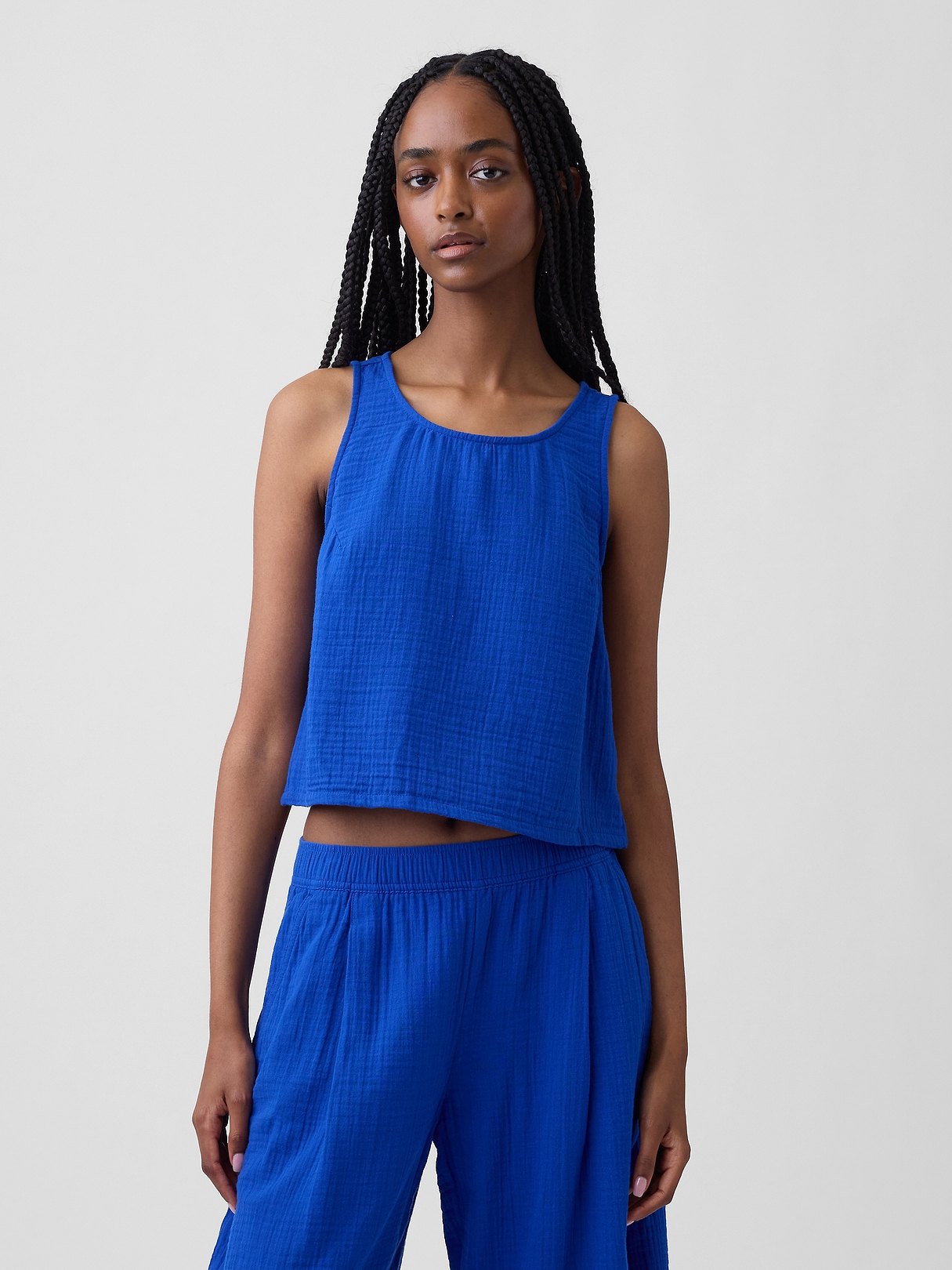トップス mm Cotton Gauze Racer Shell Tank Top | Gap