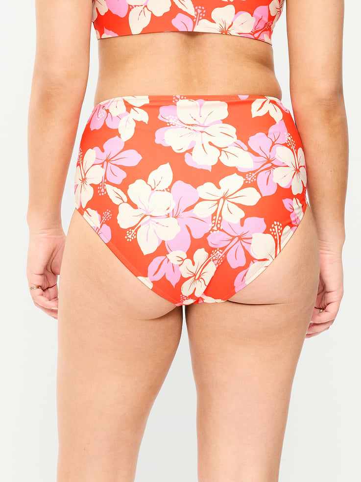 Image 6 of 9, High-Waisted Printed Bikini Swim Bottoms