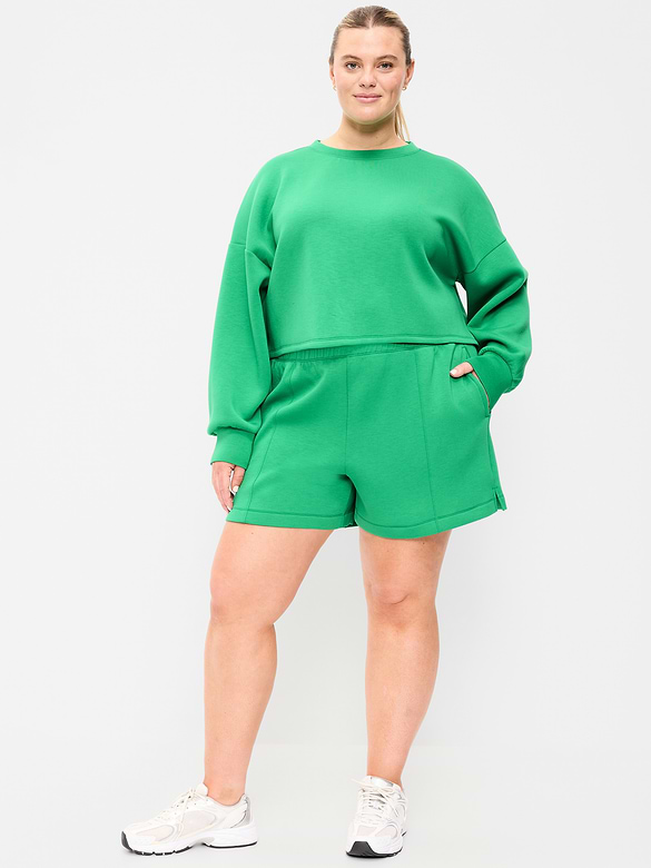 High-Waisted Bounce Fleece Shorts -- 5-inch inseam