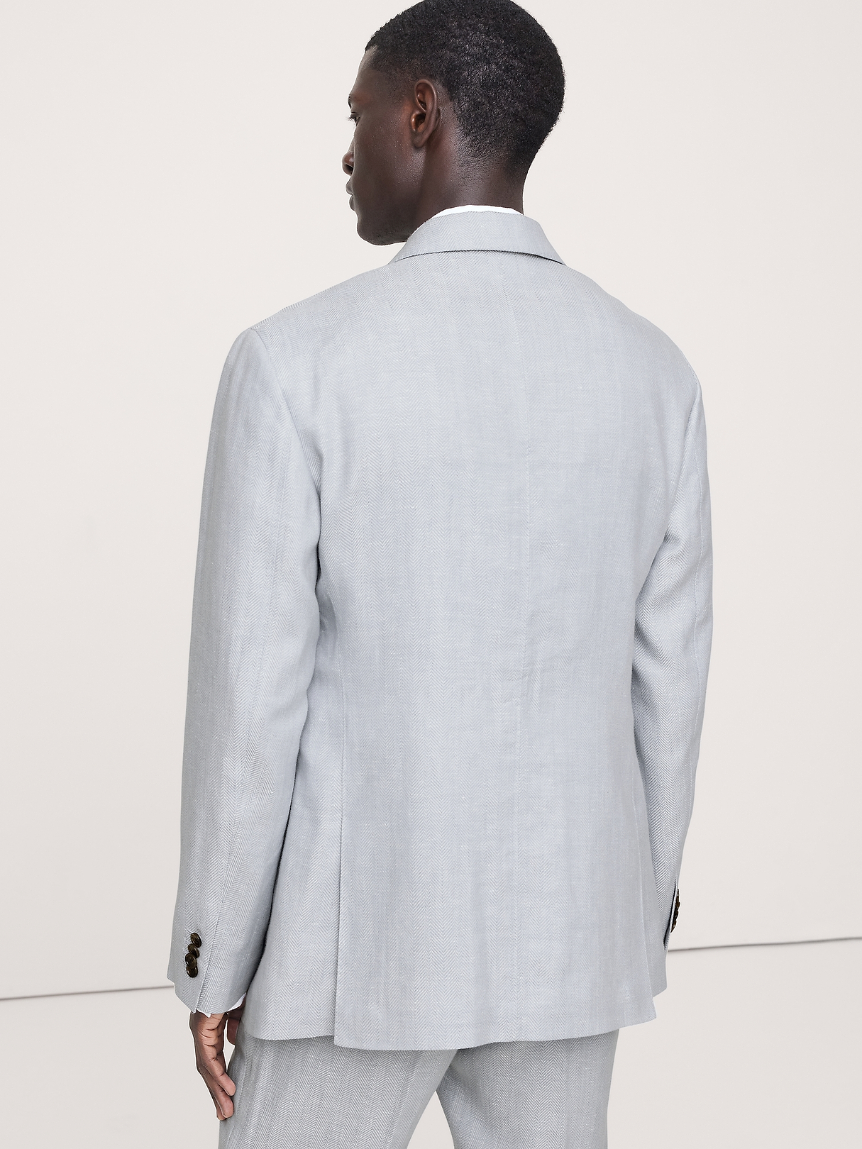 Tailored Slim-Fit Herringbone Linen-Merino Suit Jacket | Banana