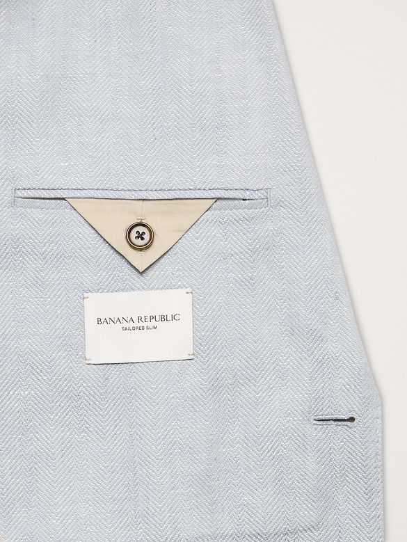 Tailored Slim-Fit Herringbone Linen-Merino Suit Jacket