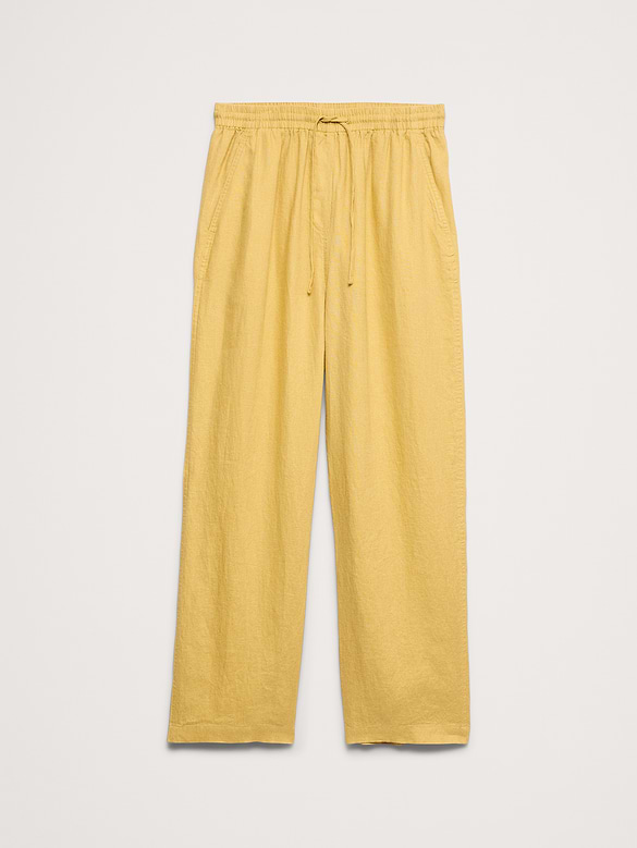 The Getaway Straight-Leg Pull-On Pant in Linen
