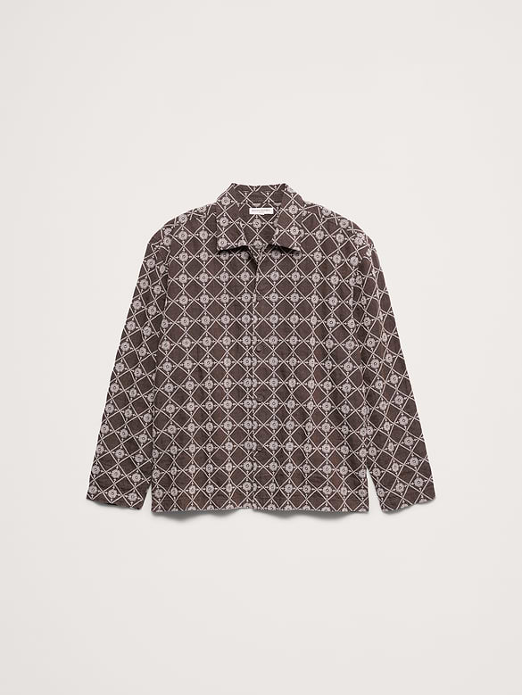 Relaxed-Fit Embroidered Linen Long-Sleeve Resort Shirt