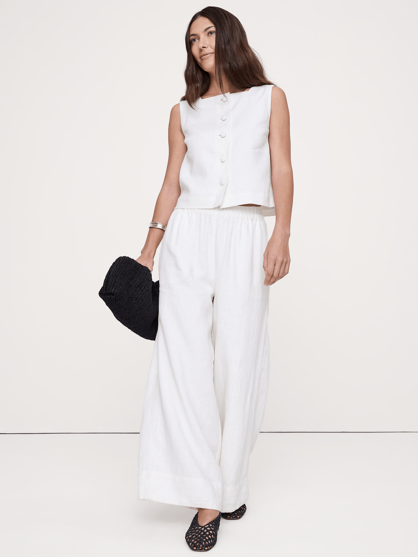 Image number 1 showing, Linen Button-Front Tank