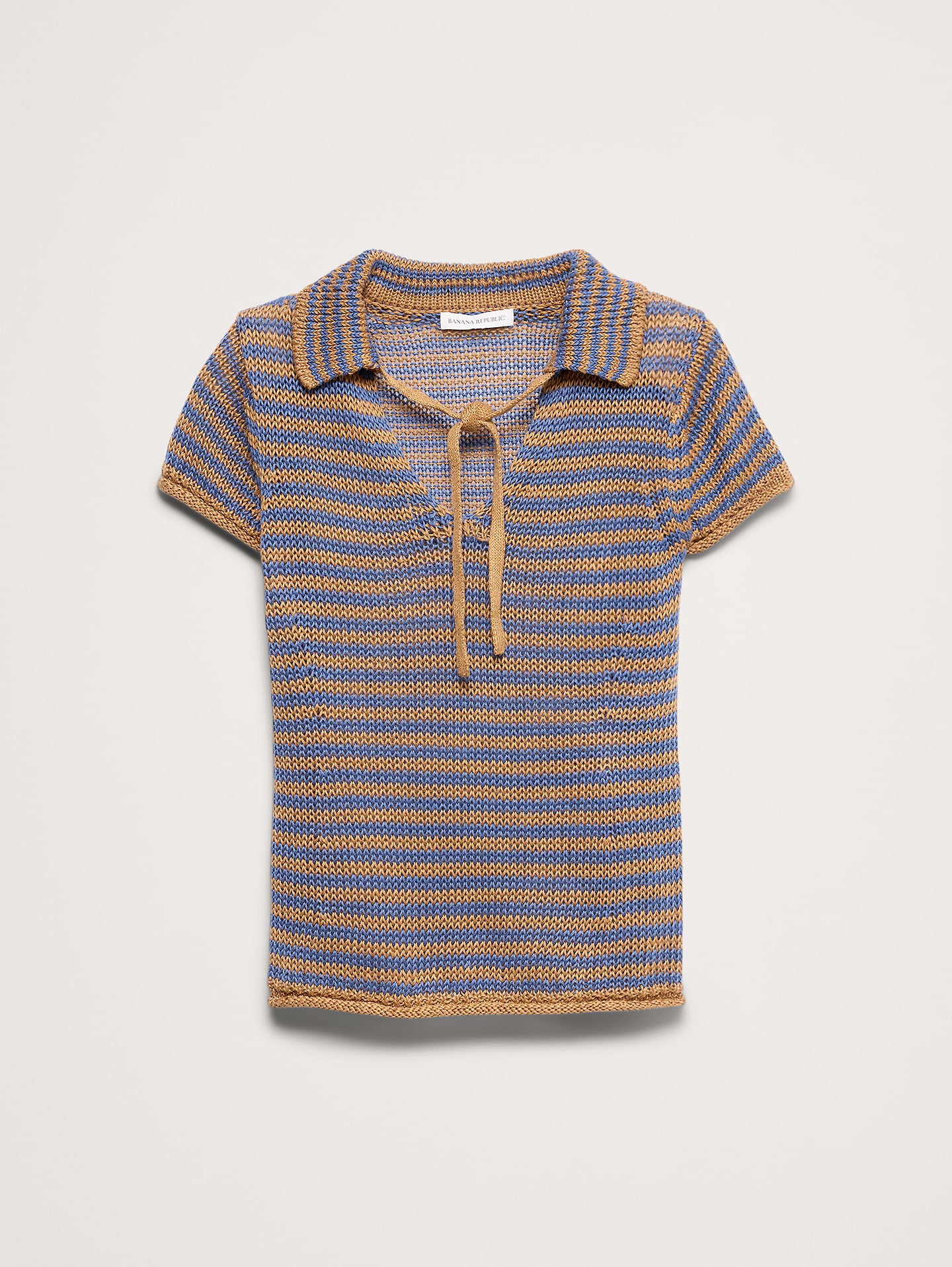 Image number 4 showing, Heirloom Linen Tie-Neck Polo