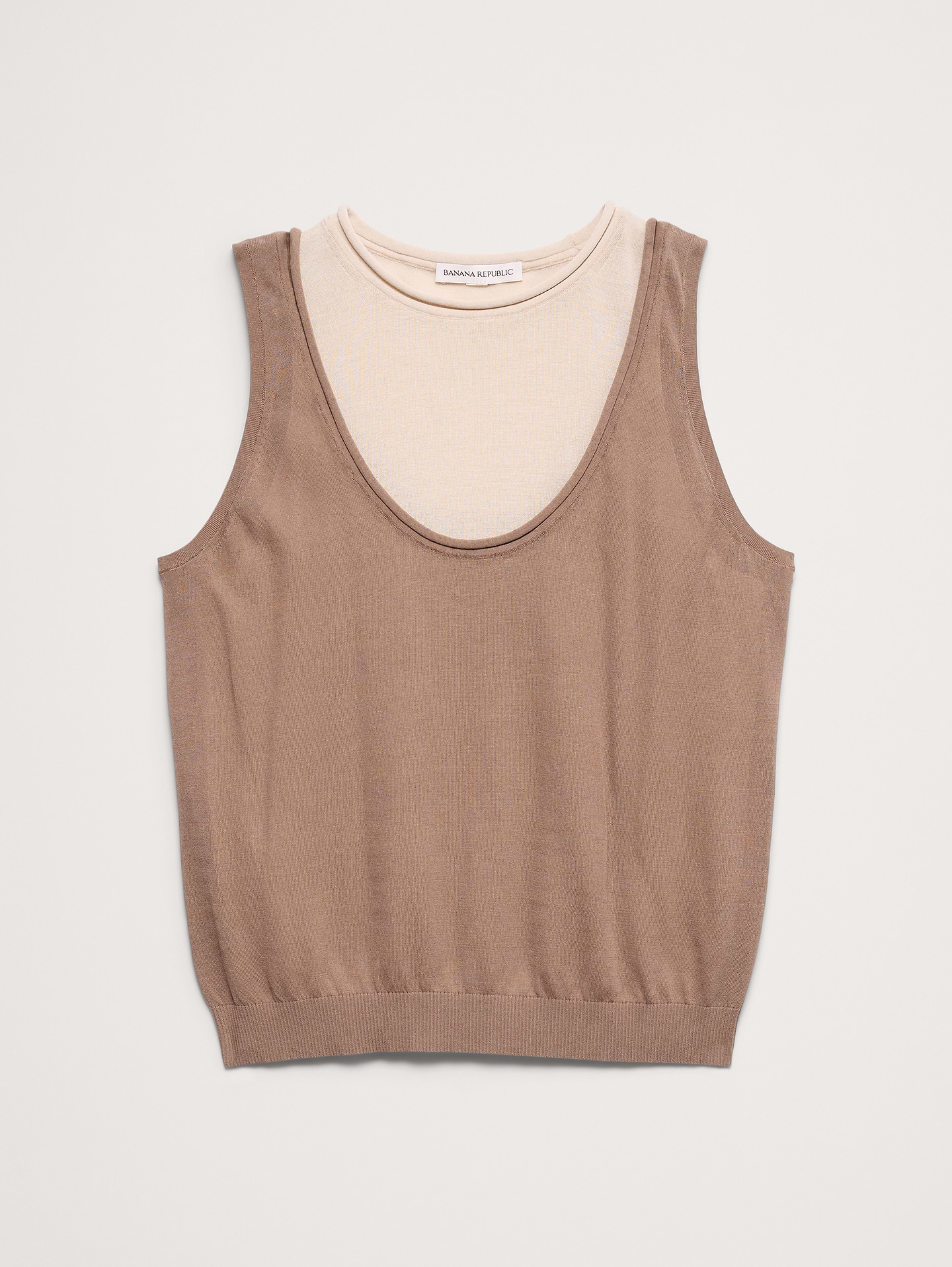 Image number 4 showing, Sheer Ultra-Fine Cotton Layered Tank