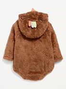 Image number 3 showing, Long-Sleeve Critter Fleece Hooded One-Piece Romper for Baby