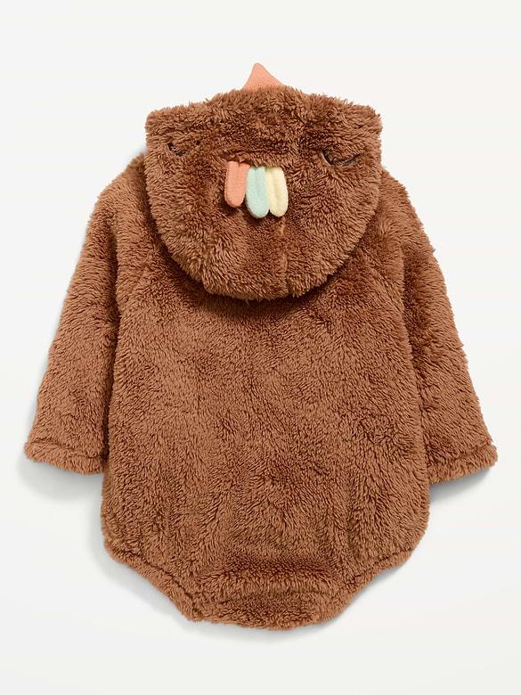 Barboteuse une-pièce à capuchon créature en molleton à manches longues pour bébé