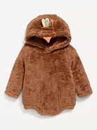 Image number 2 showing, Long-Sleeve Critter Fleece Hooded One-Piece Romper for Baby