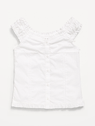 Image number 2 showing, Short-Sleeve Sweetheart-Neck Button-Front Top for Girls