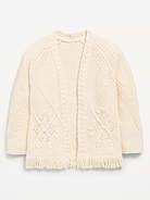 Image number 1 showing, Open-Front Fringed-Hem Sweater for Toddler Girls