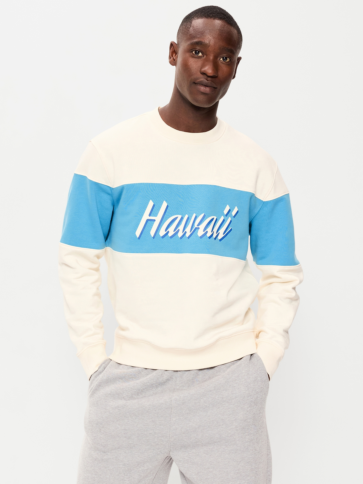 Loose Color-Block Crew-Neck Sweatshirt | Old Navy