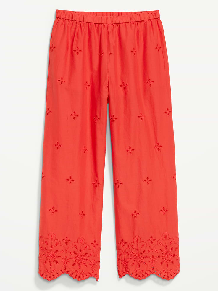 L'image numéro 10 présente Pantalon à taille haute jambe large et découpes