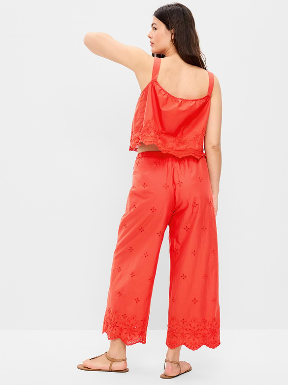 High-Waisted Cut Out Wide-Leg Pant