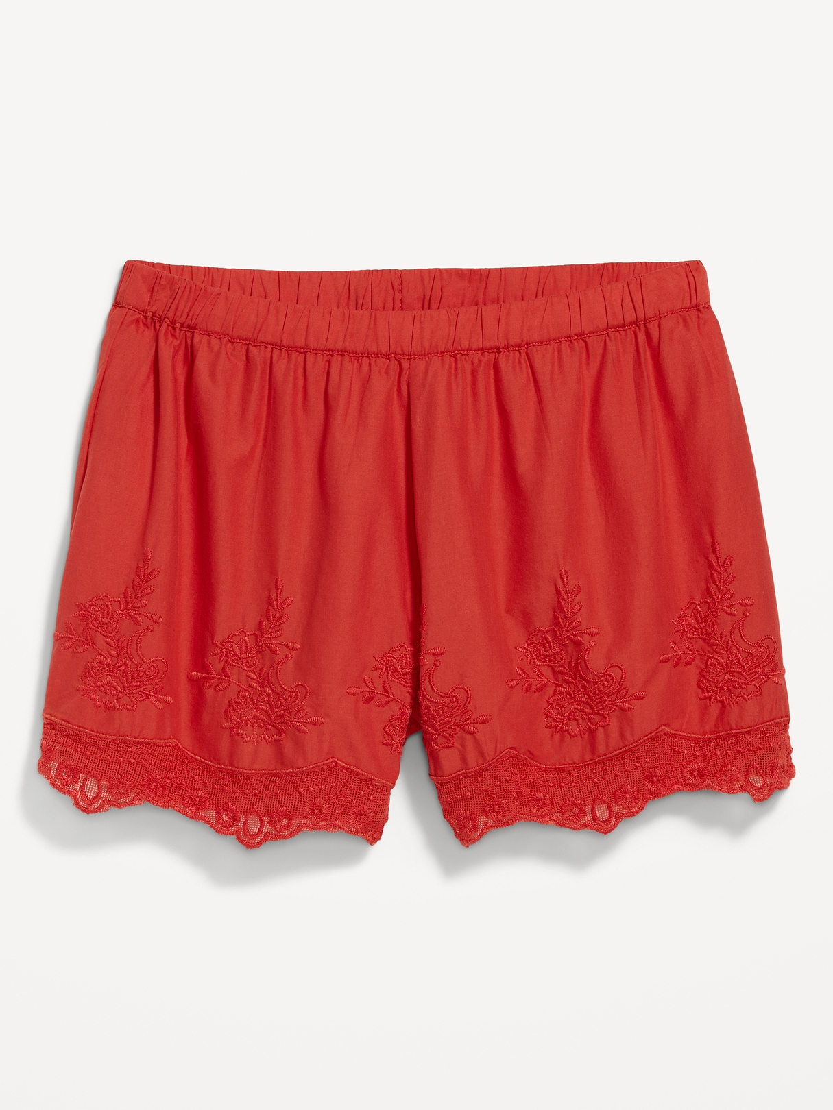 High-Waisted Lace-Trim Shorts | Old Navy