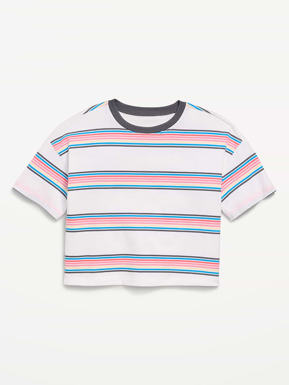 Oversized Short-Sleeve Cropped T-Shirt for Girls