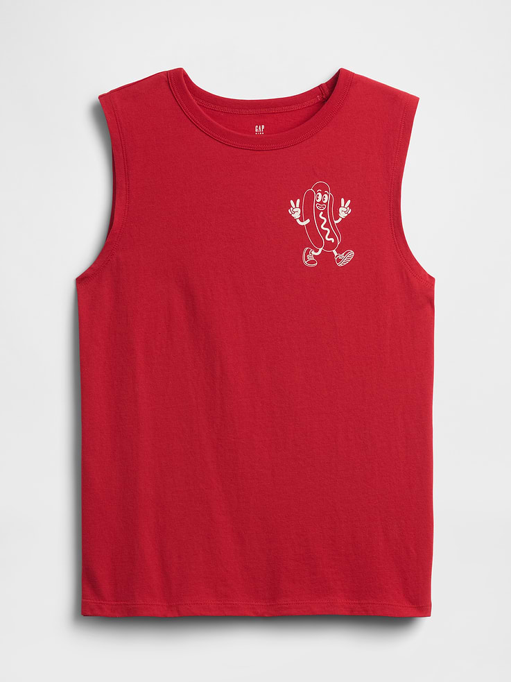 Image 1 of 3, Soft jersey knit., Sleeveless., Crewneck., Select styles have graphic at front and/or back., This product was made in a factory that invests in gender equity and women’s empowerment through RISE. Learn more at, Product #1175092