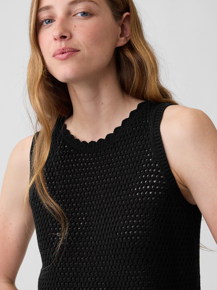 L'image numéro 4 présente Camisole 100 % coton crocheté doux