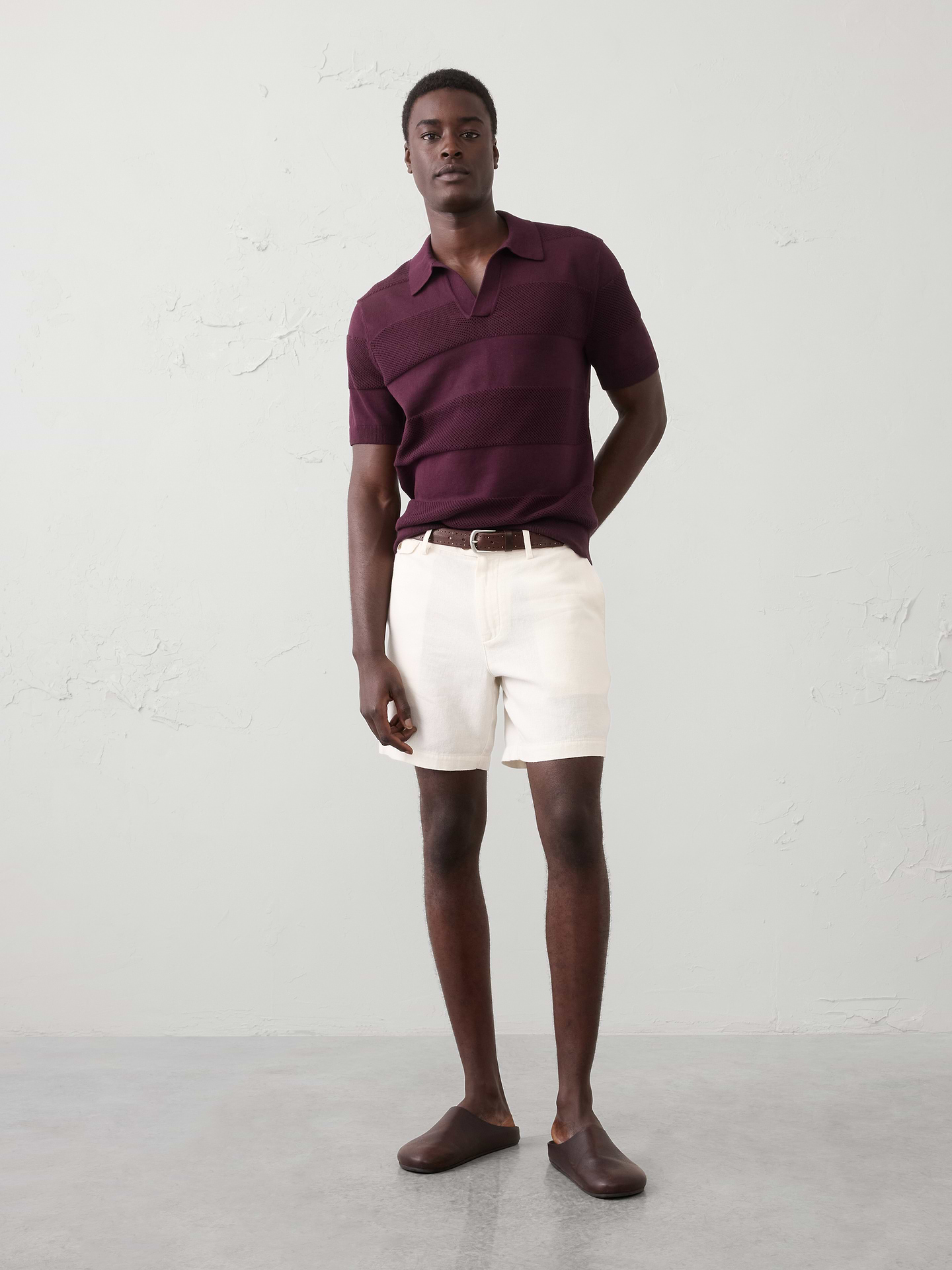 Image number 1 showing, Mesh Striped Sweater Polo