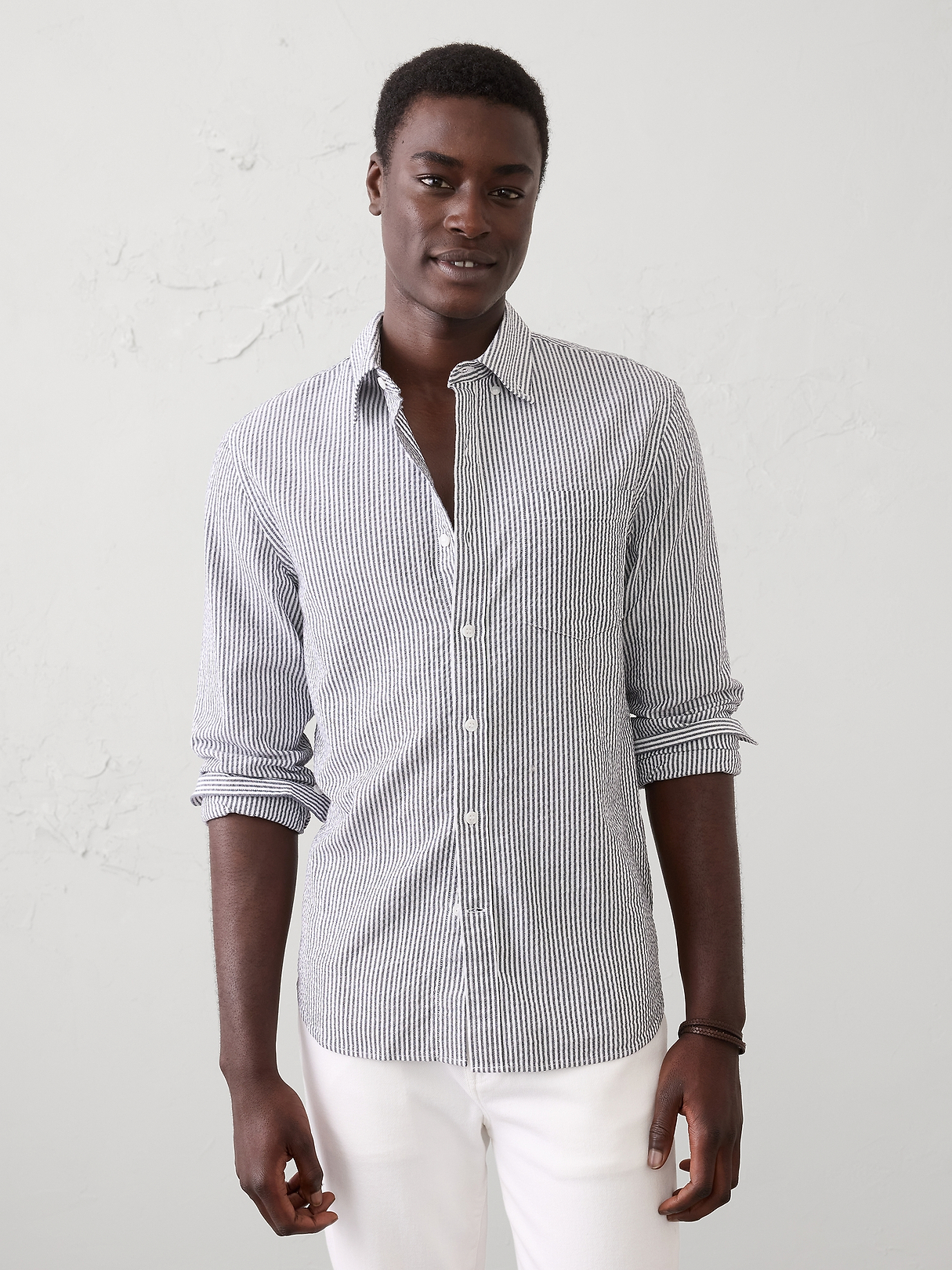 Standard-Fit Seersucker Shirt | Banana Republic Factory