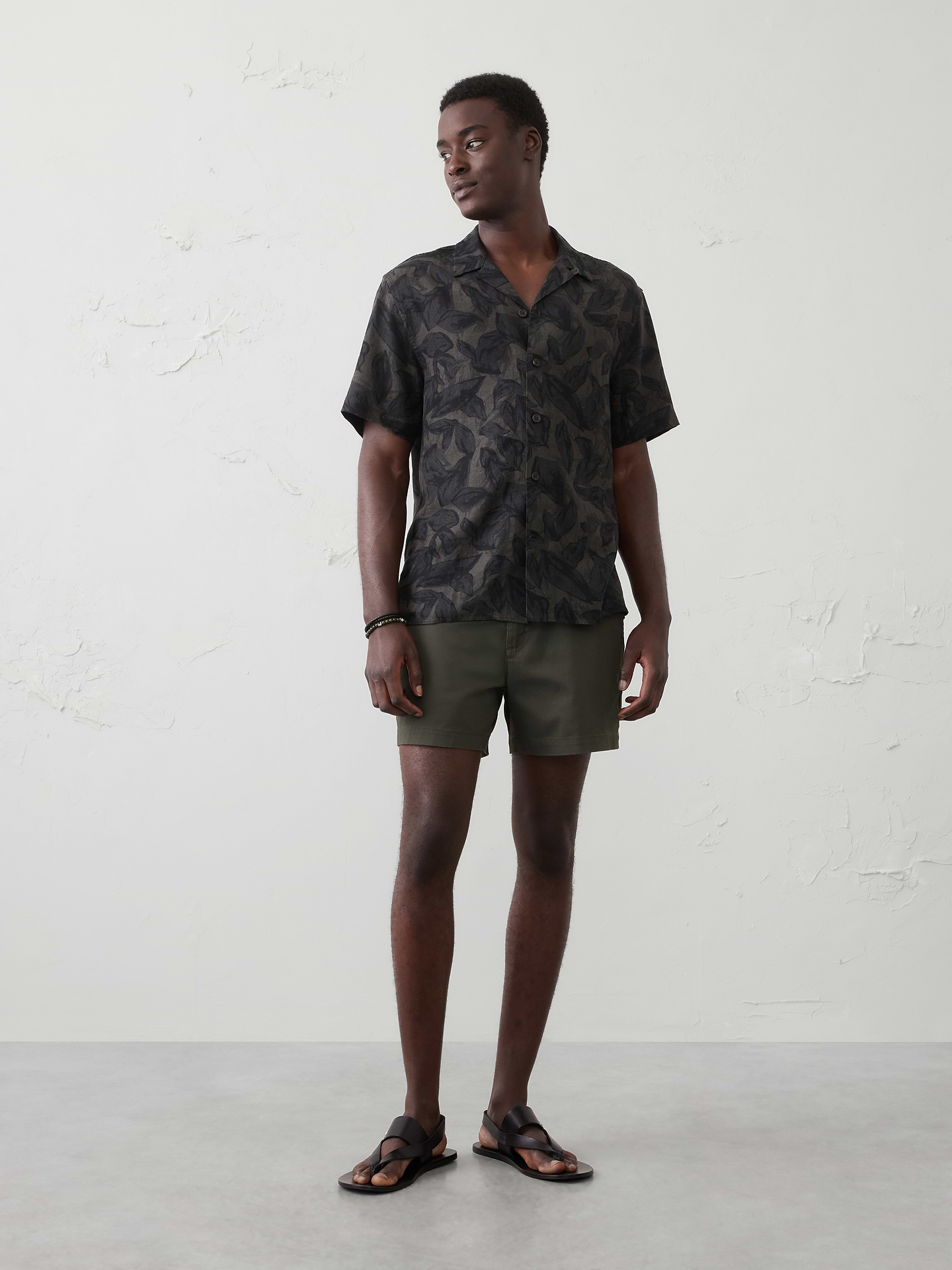 Image number 1 showing, Standard-Fit Linen-Blend Resort Shirt