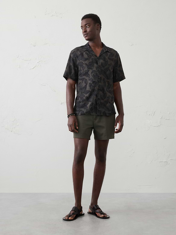 Standard-Fit Linen-Blend Resort Shirt