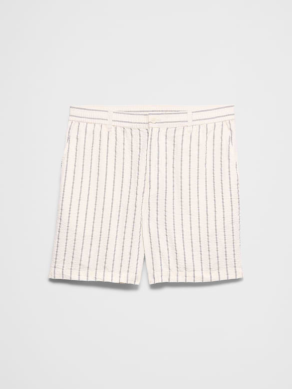 7" Seersucker Elastic-Waist Short