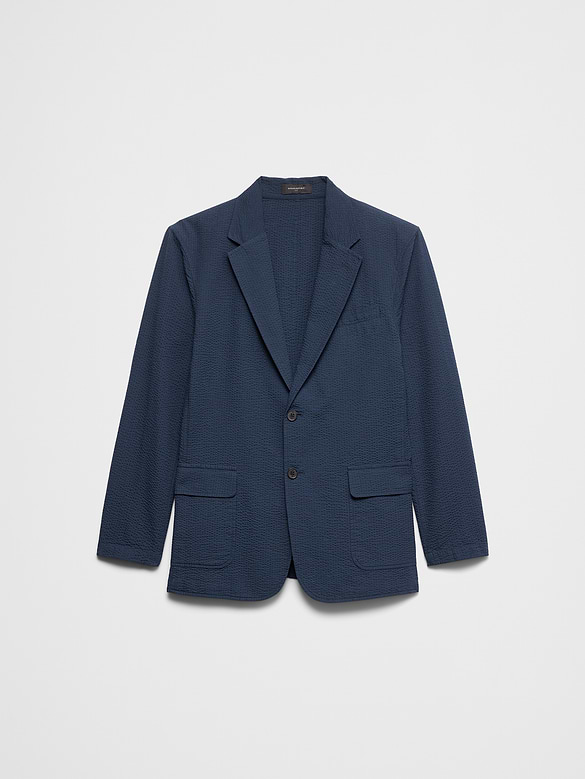 Slim-Fit Preppy Ease Seersucker Suit Jacket