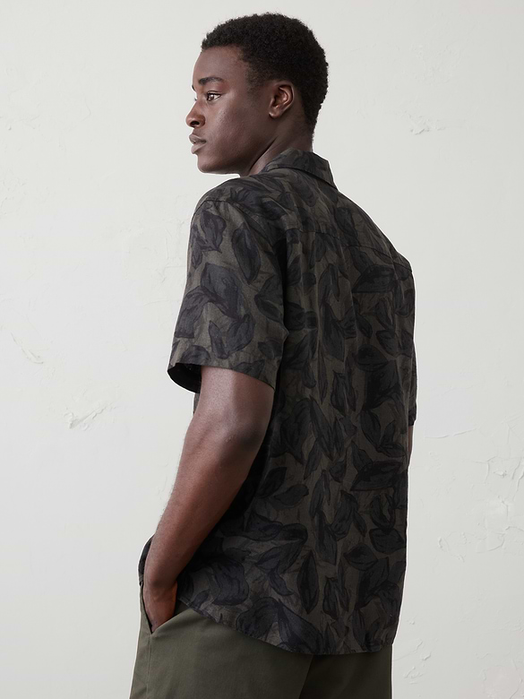 Standard-Fit Linen-Blend Resort Shirt