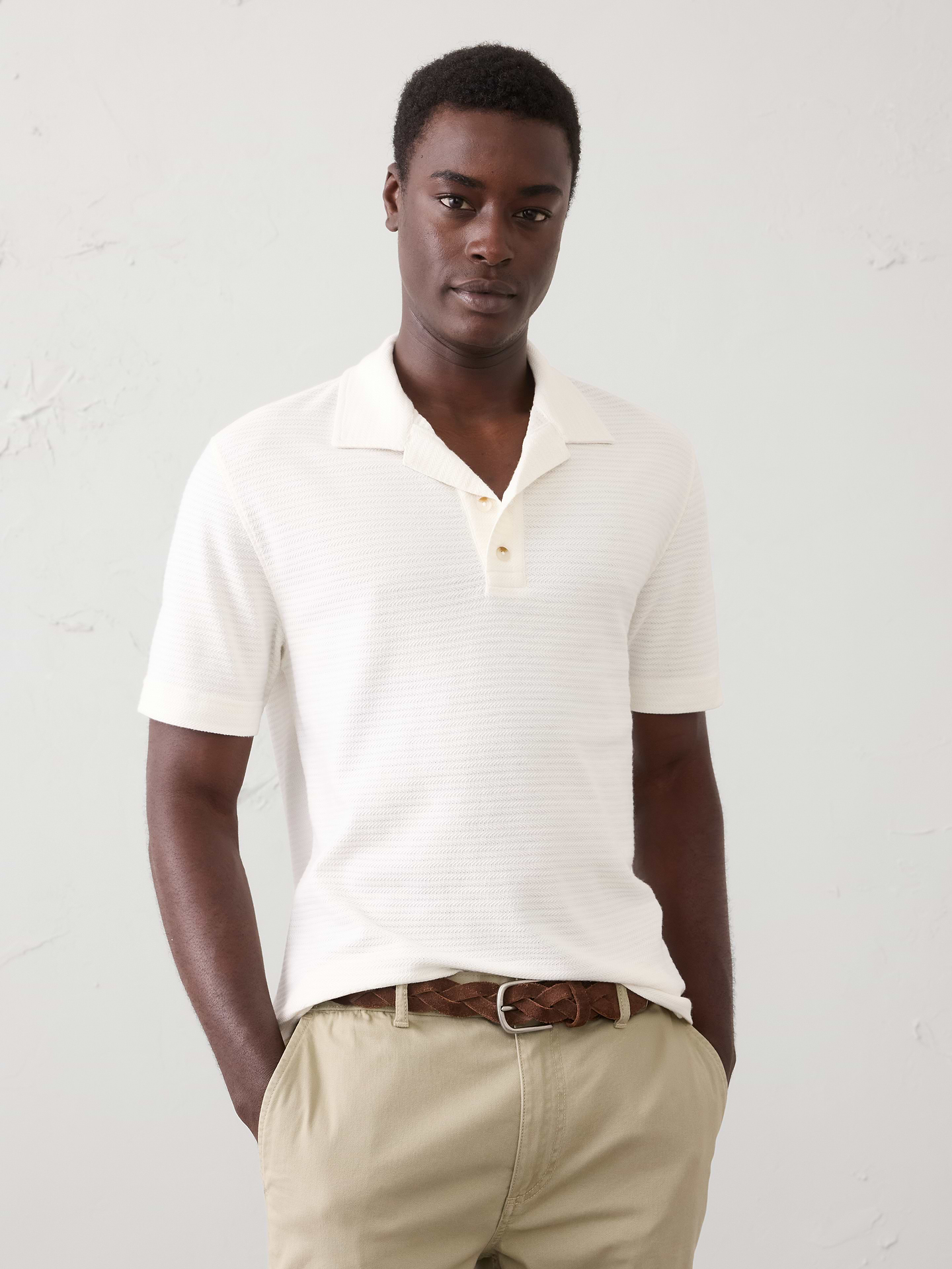 Image number 1 showing, Standard-Fit Textured Polo