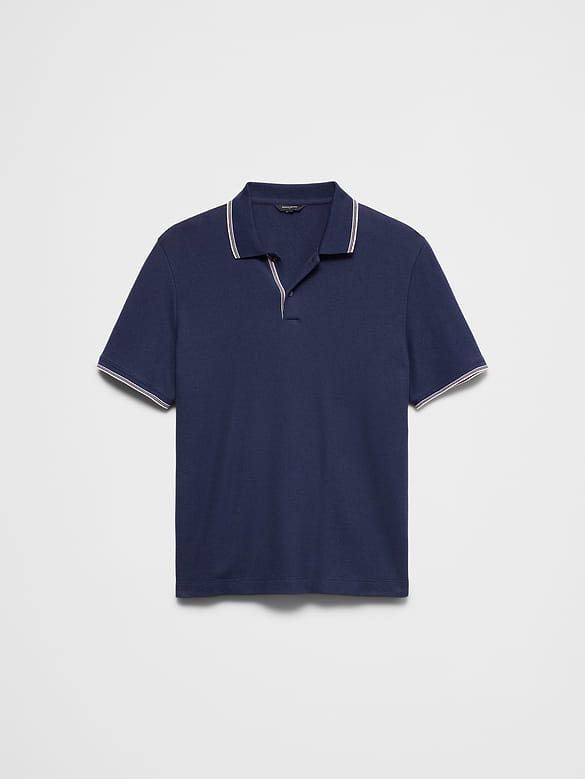 Standard-Fit Textured Tipped Polo